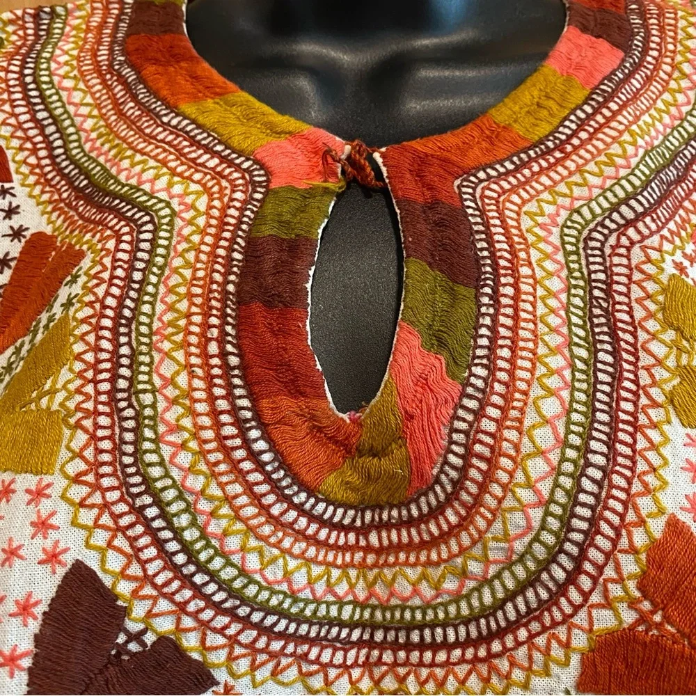 Exquisite handmade and 100% hand-stitched cotton Milpa blouse - Picture 6 of 11